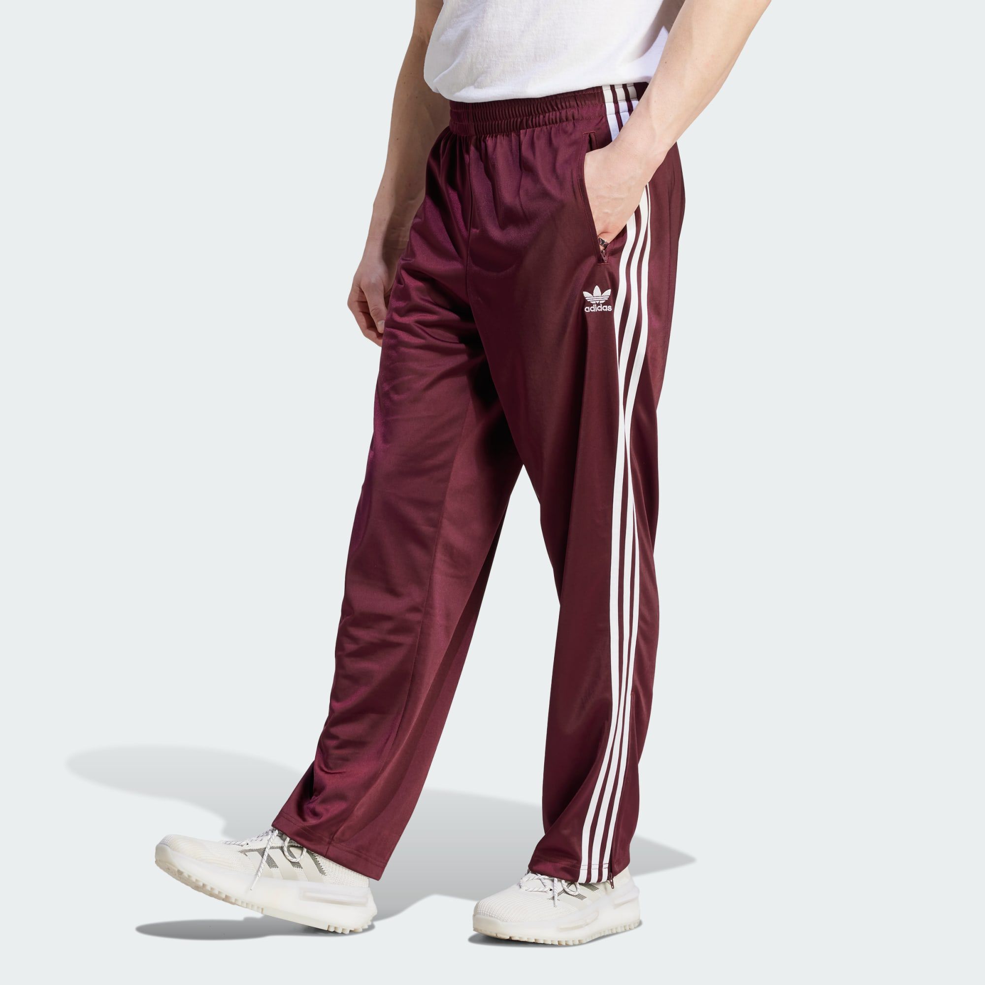 Maroon adidas 2025 track pants