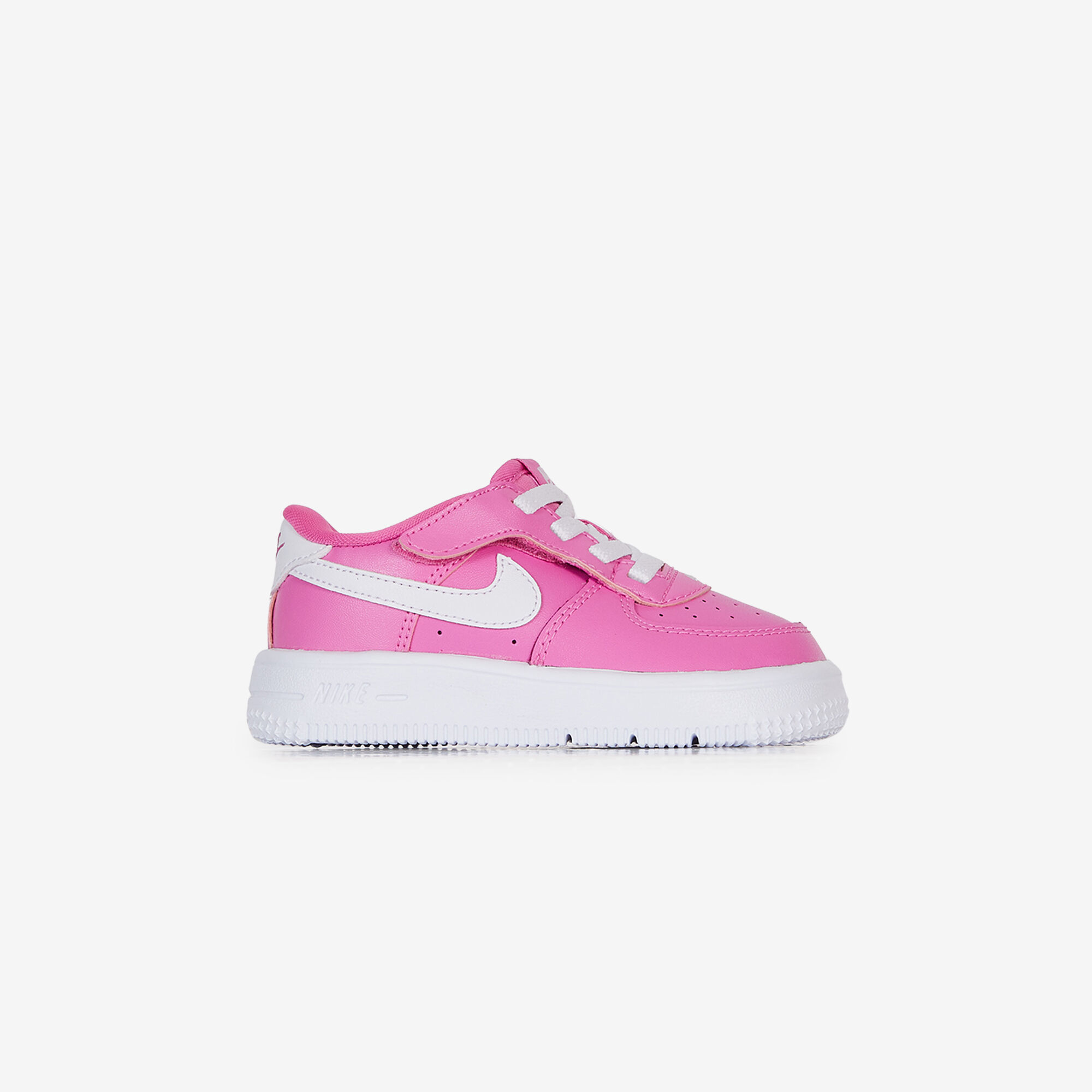 NIKE AIR FORCE 1 LOW CF ROSE BLANC SNEAKERS ENFANT LACETS ELASTIQUES Courir