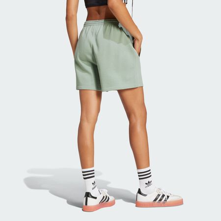 ADIDAS ORIGINALS Essentials French Terry Shorts Silver Green WOMEN