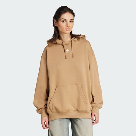 ADIDAS ORIGINALS Essentials Oversized Fleece Hoodie Cardboard WOMEN