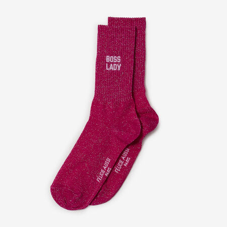 FELI CHAUSSETTES CREW BOSS LADY GLITTER PINK WOMEN