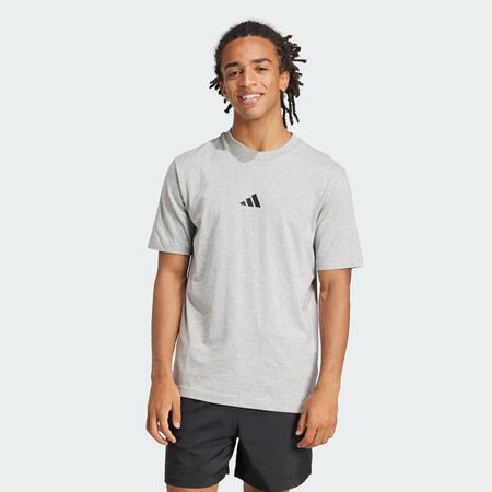 ADIDAS SPORTSWEAR Essentials Small Logo Single Jersey Tee Medium Grey Heather / Black MEN