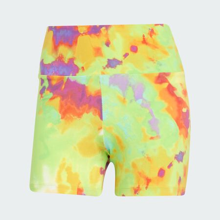 ADIDAS ORIGINALS Tie-Dyed Short Leggings Yellow / Multicolor WOMEN