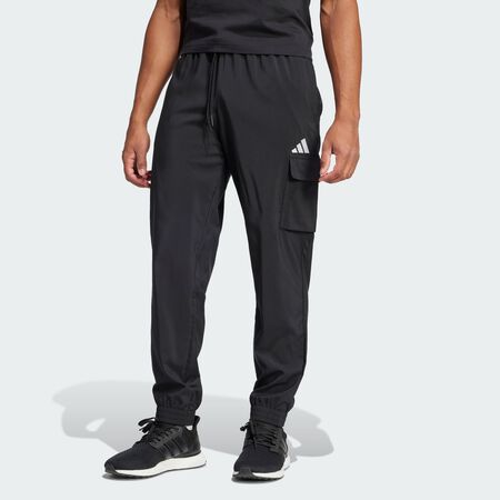 ADIDAS ORIGINALS Essentials Small Logo Cargo Pants Black / White MEN