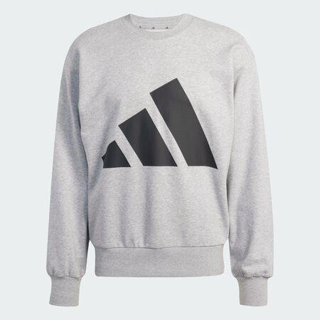 ADIDAS SPORTSWEAR Sweat-shirt grand logo French Terry Essentials Medium Grey Heather / Black HOMME