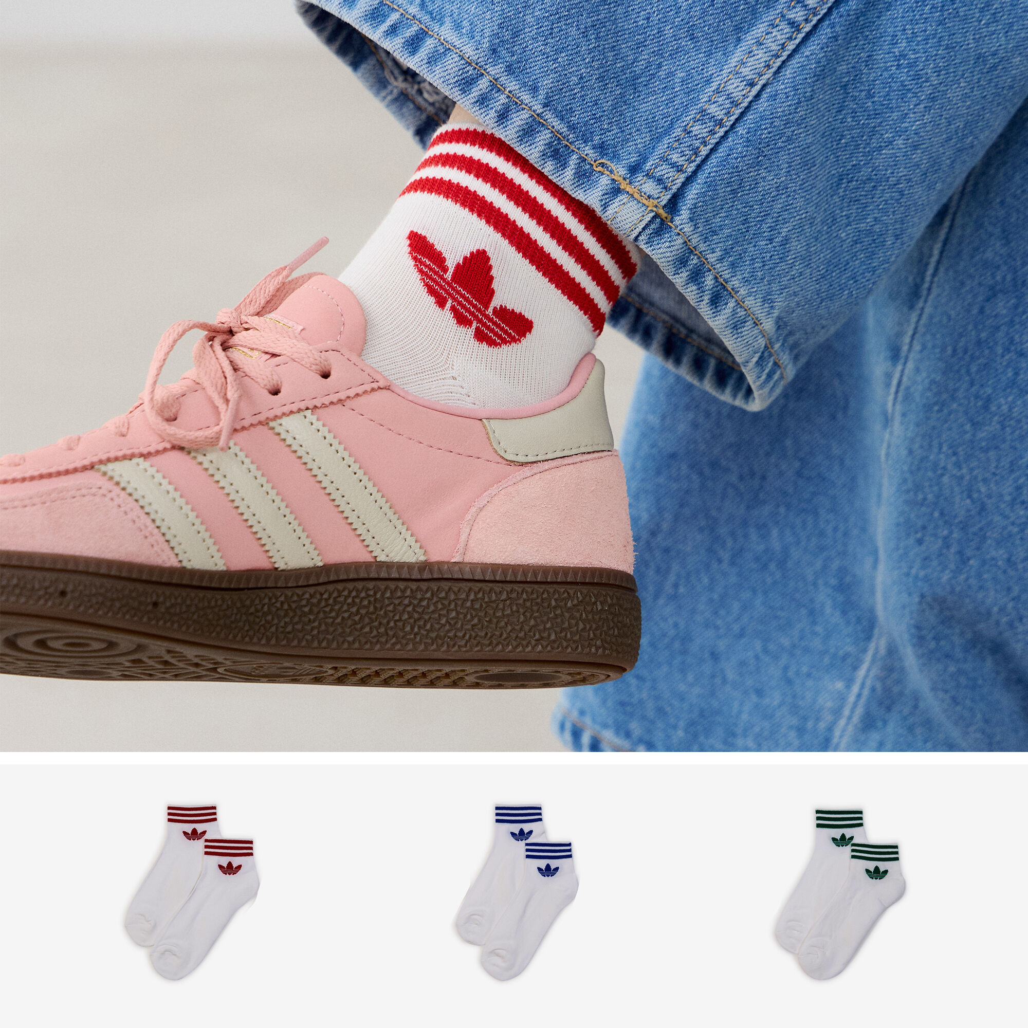 Chaussettes X3 Ankle Trefoil Blanc/bleu