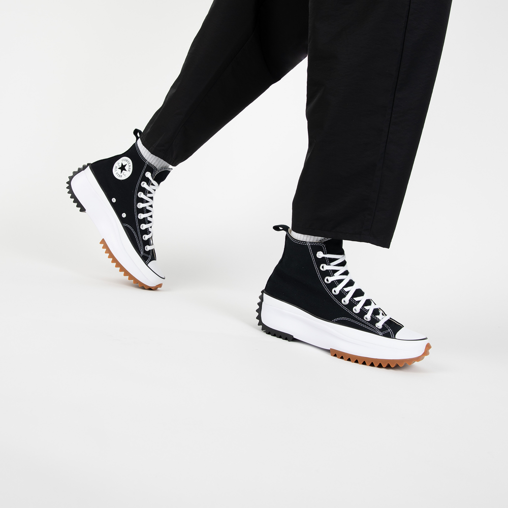 CONVERSE RUN STAR HIKE SNEAKERS HOMME NOIR/BLANC LACETS