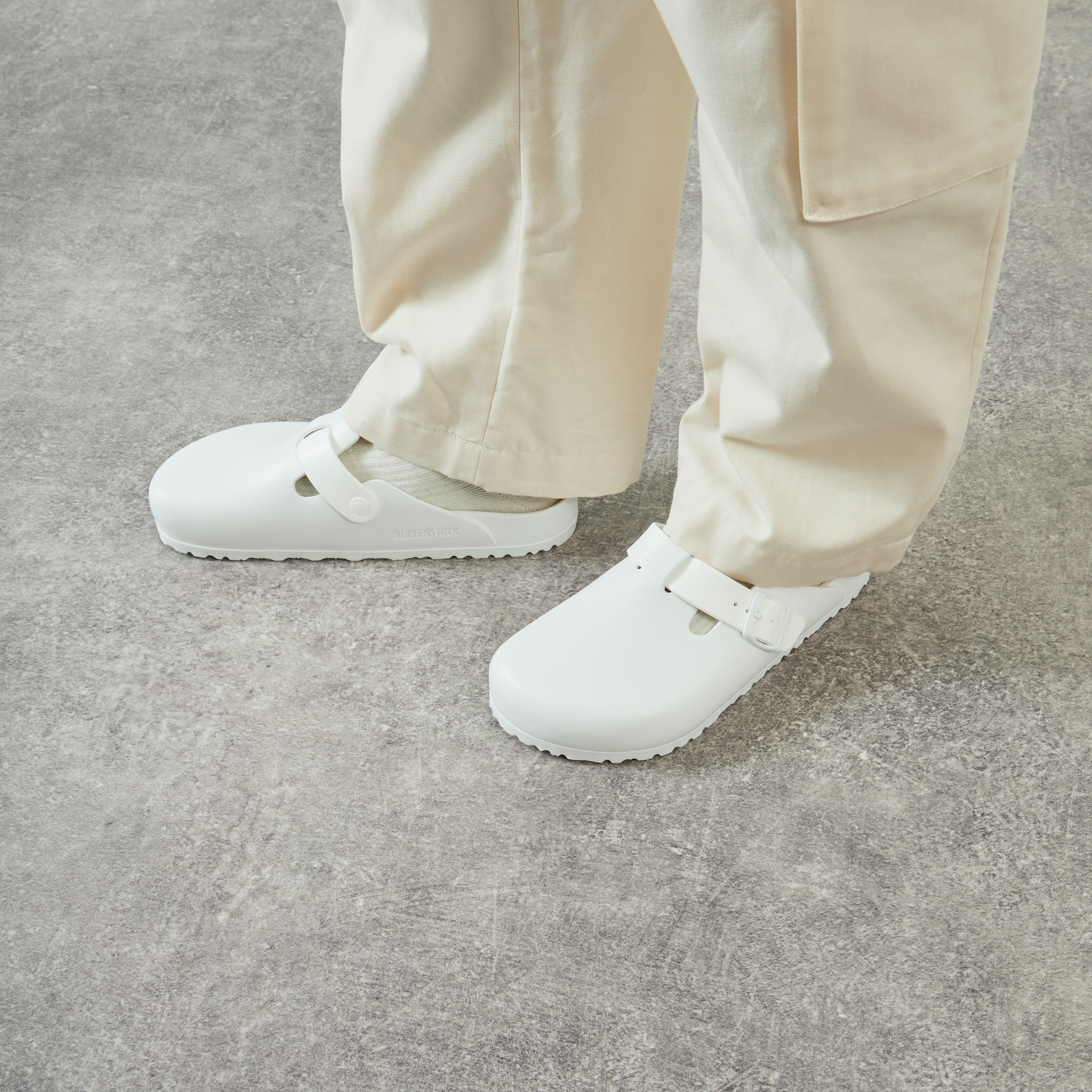 Birkenstock boston eva white sales