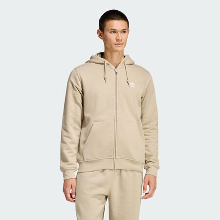 ADIDAS ORIGINALS Veste à capuche entièrement zippée Trèfle Essentials Stone Khaki HOMME