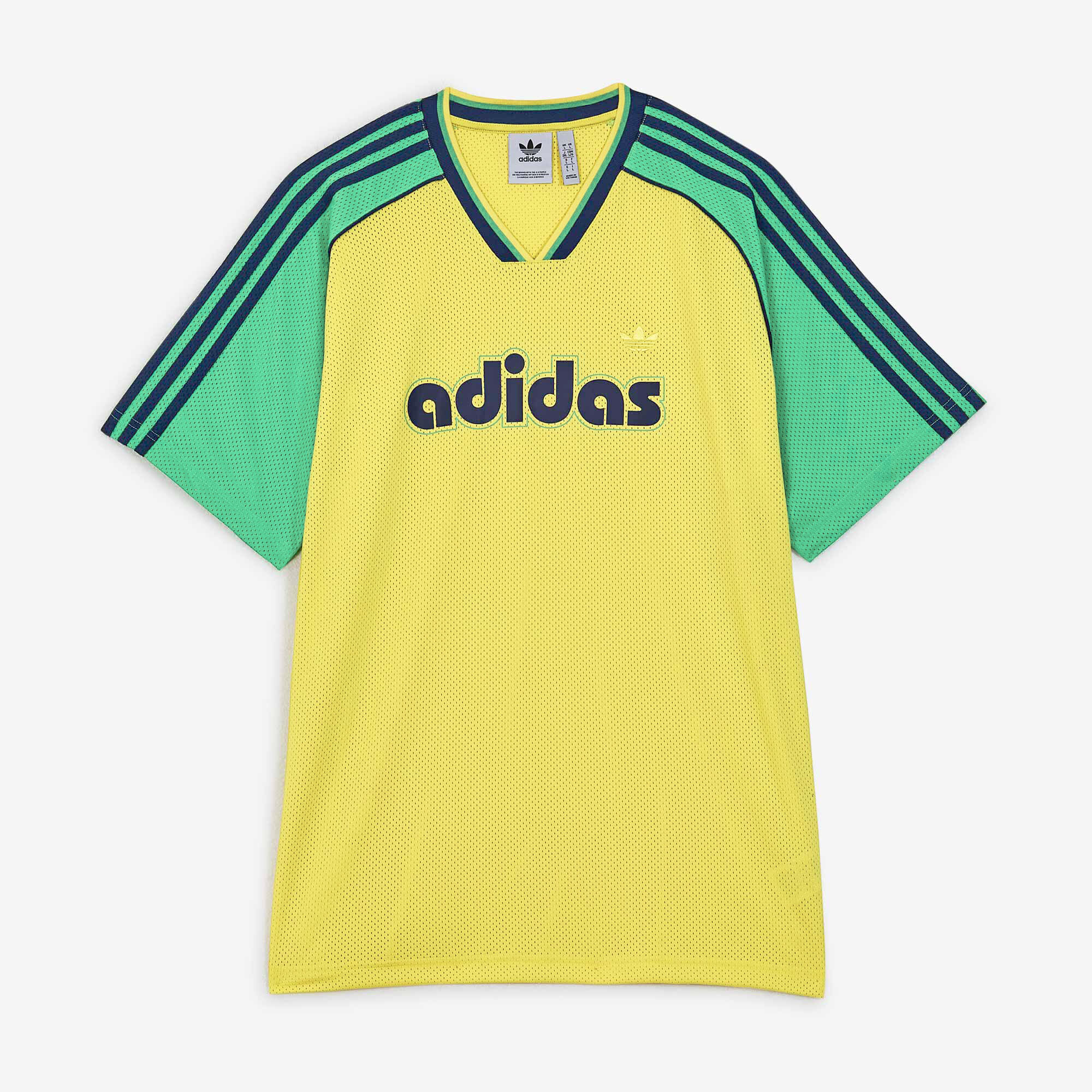 ADIDAS ORIGINALS MAILLOT JERSEY STRIPES YELLOW/GREEN TEE-SHIRT