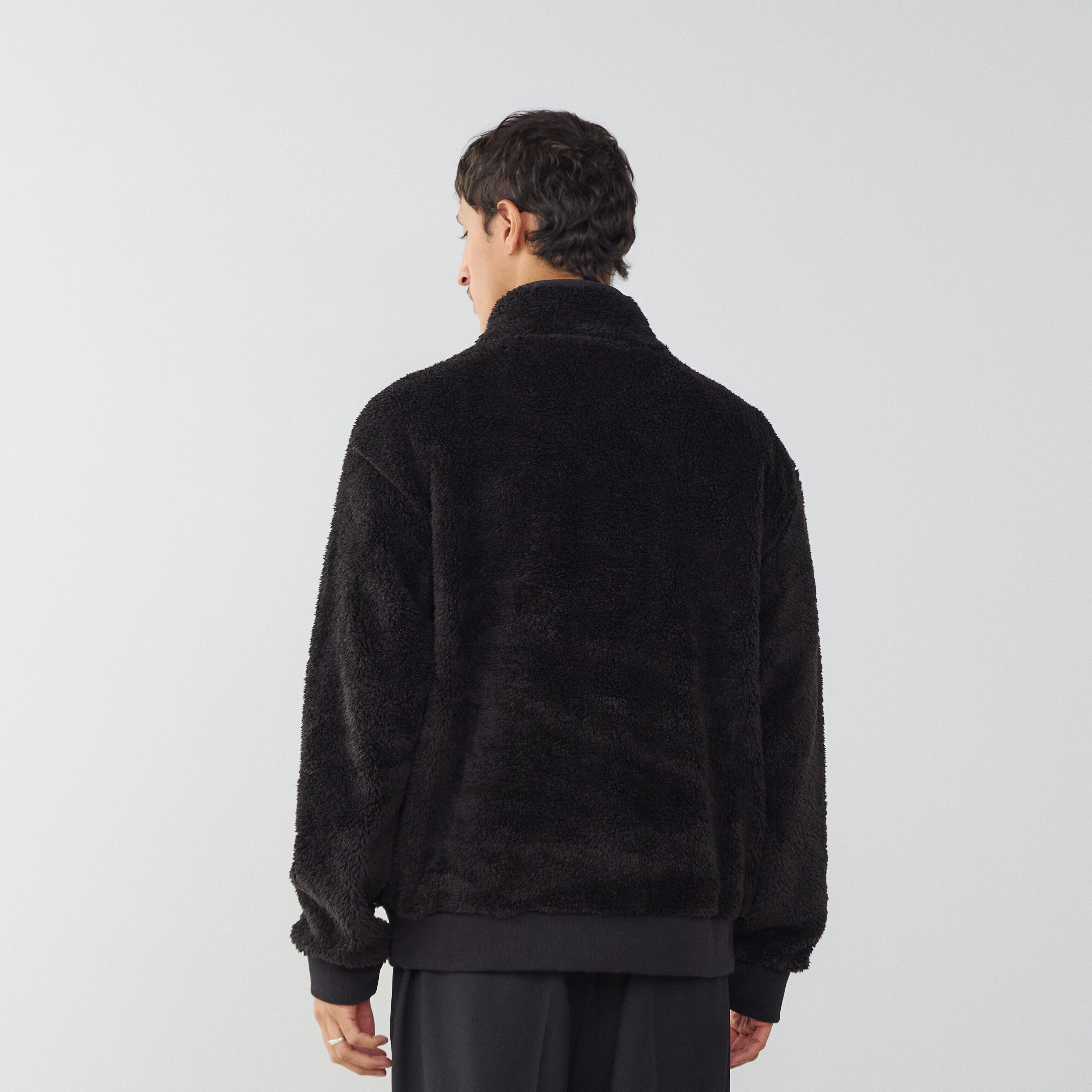 Hoodie Polar Half-zip  Noir/blanc