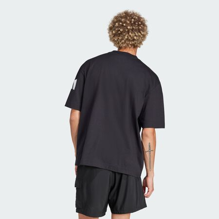 ADIDAS SPORTSWEAR Essentials Loose Fit 3 Bar Logo Tee Black / White MEN