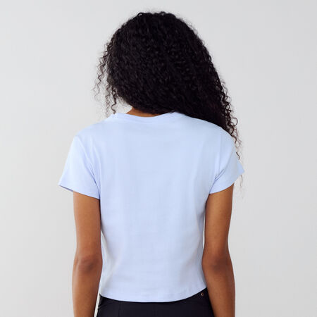 NIKE TEE TIGHT RIB BLEU FEMME