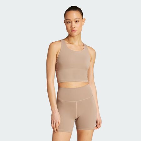ADIDAS PERFORMANCE Brassière débardeur adidas All Me Maintien moyen Chalky Brown FEMME