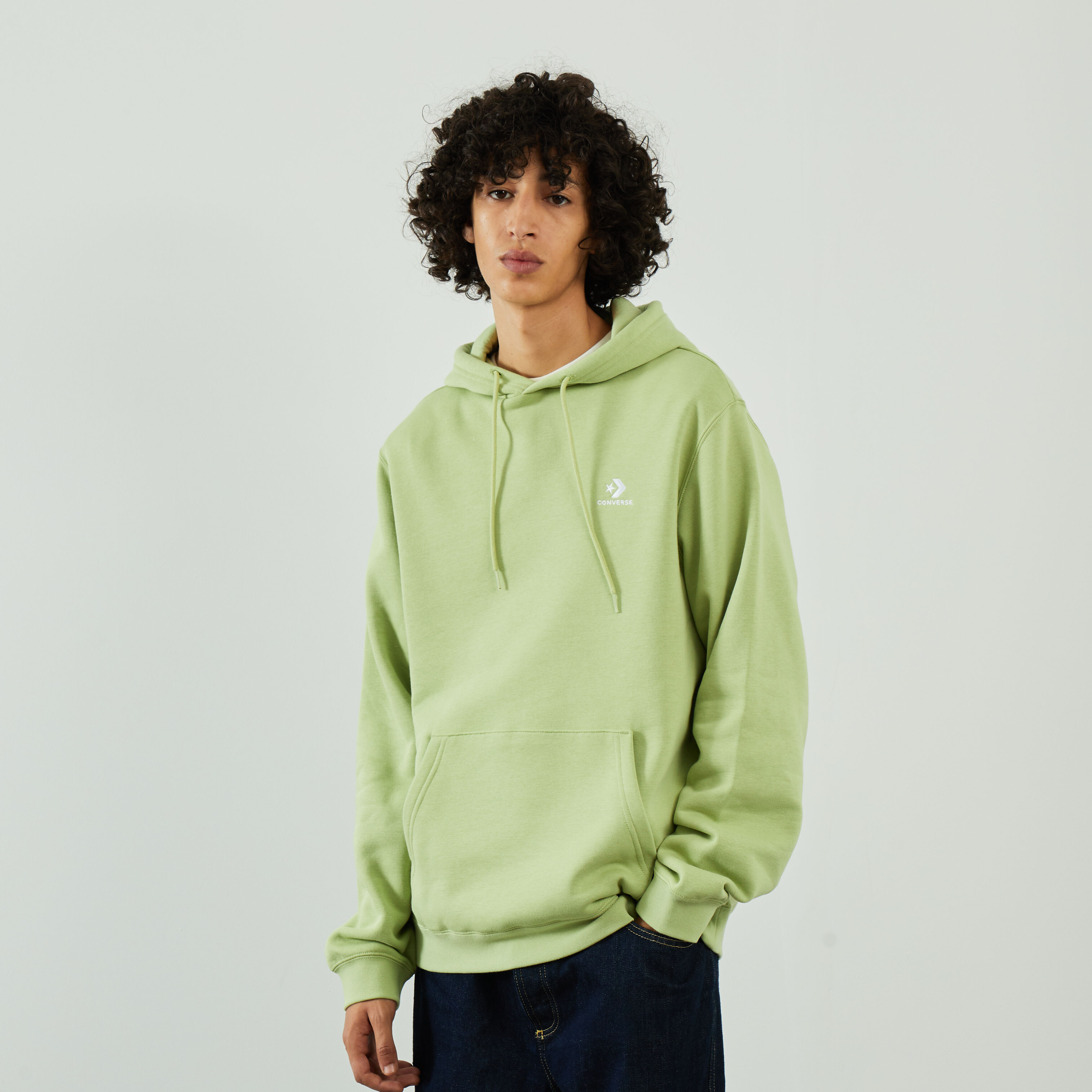 CONVERSE STAR CHEVRON EMBROIDERED HOODIE GREEN JACKETS MEN