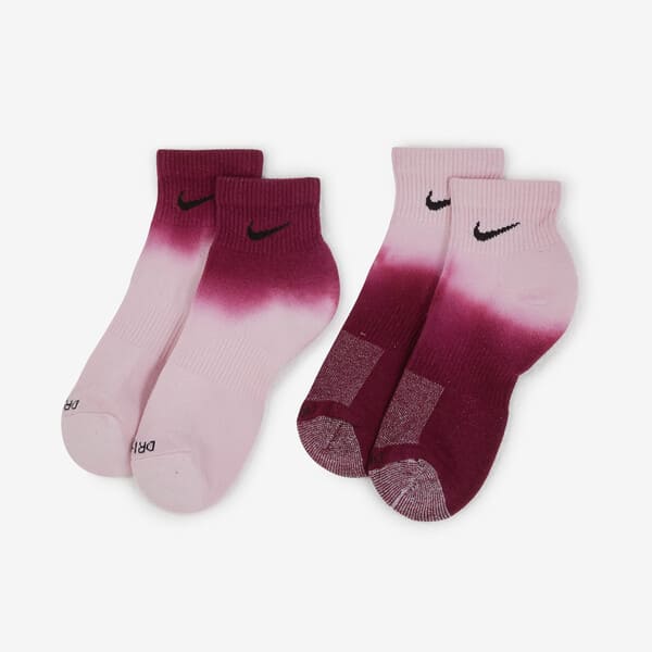 NIKE CHAUSSETTES X2 ANKLE TIE DYE EVERYDAY VIOLET/MULTICOLORE - CHAUSSETTE  HOMME