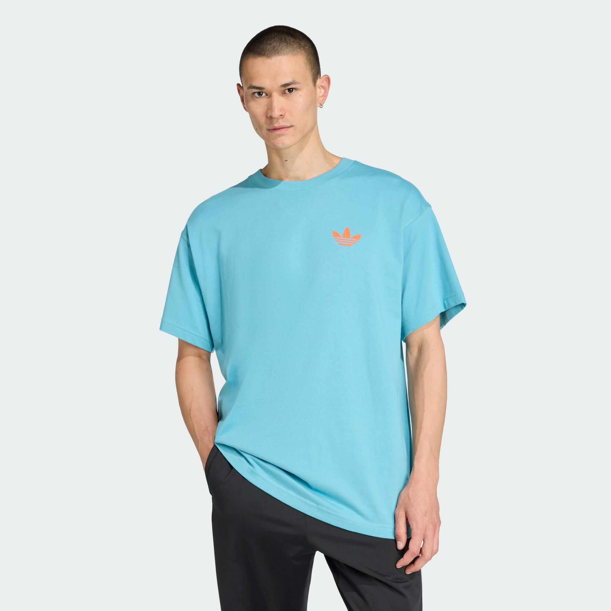 ADIDAS ORIGINALS Sport Club GFX Oversized Tee Preloved Blue
