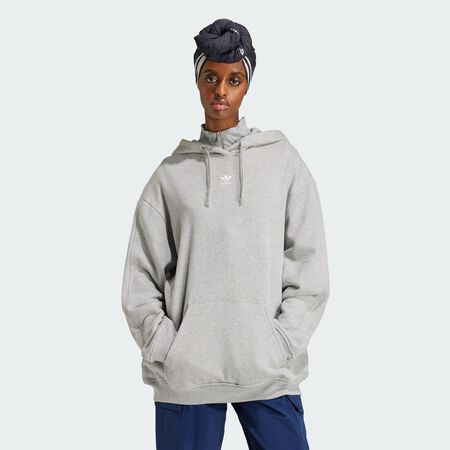 ADIDAS ORIGINALS Essentials Loose French Terry Hoodie Medium Grey Heather WOMEN