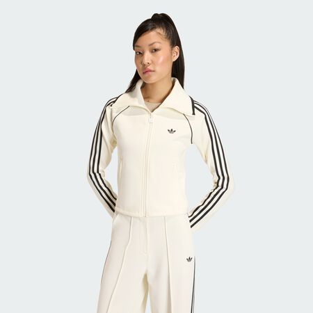 ADIDAS ORIGINALS SLIM FITTED FIREBIRD TRACK TOP Off White WOMEN