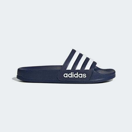 ADILETTE SHOWER SLIDES : Dark Blue / Cloud White / Dark Blue