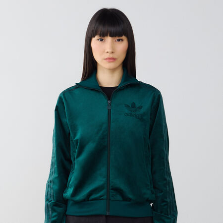 ADIDAS ORIGINALS JACKET FZ ADICOLOR VELVET GREEN WOMEN