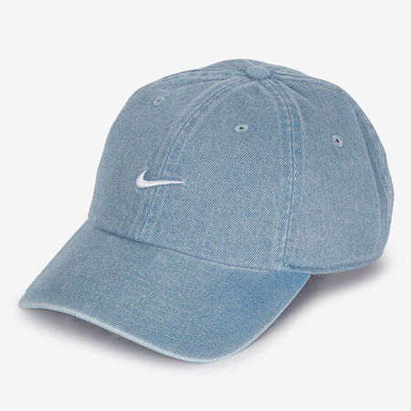 NIKE CASQUETTE DENIM SMALL LOGO BLEU/BLANC HOMME