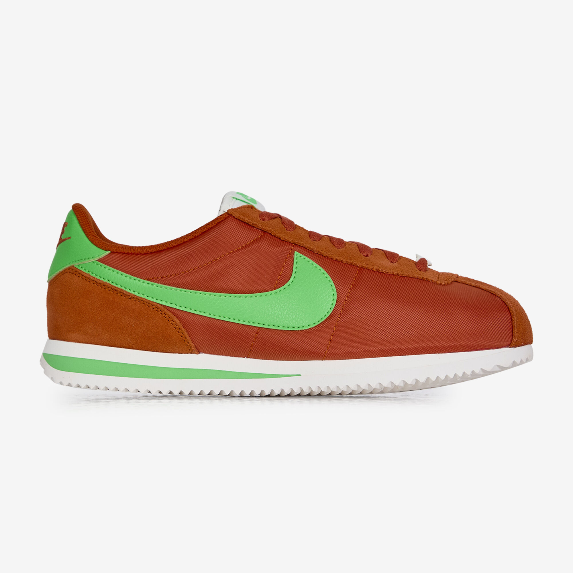 NIKE CORTEZ NYLON SNEAKERS HOMME VERT/ORANGE LACETS