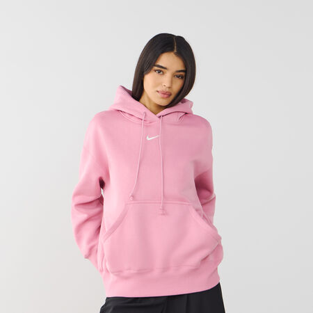 NIKE HOODIE PHOENIX LONG OVERSIZED PINK/WHITE WOMEN