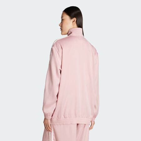 ADIDAS ORIGINALS adidas Originals Satin Firebird Track Top Ruffle 3-Stripes Wonder Mauve WOMEN