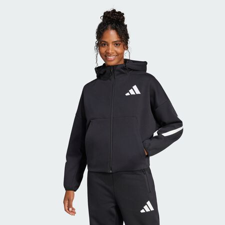 Veste à capuche entièrement zippée adidas Z.N.E. : Black / White