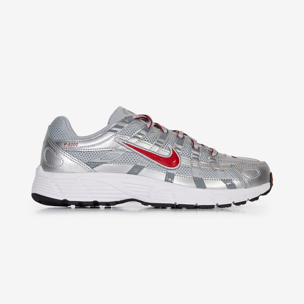 NIKE P-6000 SNEAKERS ENFANT ARGENT/ROUGE LACETS