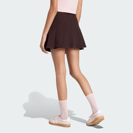 ADIDAS ORIGINALS TWILL PLEATED SKIRT Aurora Coffee WOMEN