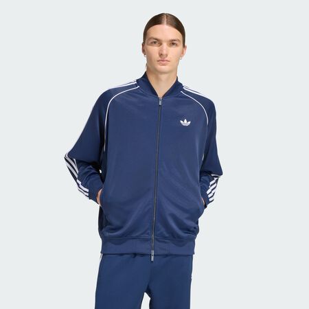 ADIDAS ORIGINALS VESTE DE SURV&Ecirc;TEMENT AMPLE SST ADICOLOR CLASSICS Night Indigo / White HOMME