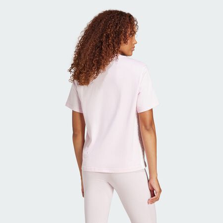 ADIDAS SPORTSWEAR Essentials 3-Stripes Cotton Tee Clear Pink / White WOMEN