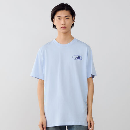 TEE SHIRT OVAL LOGO : BLEU