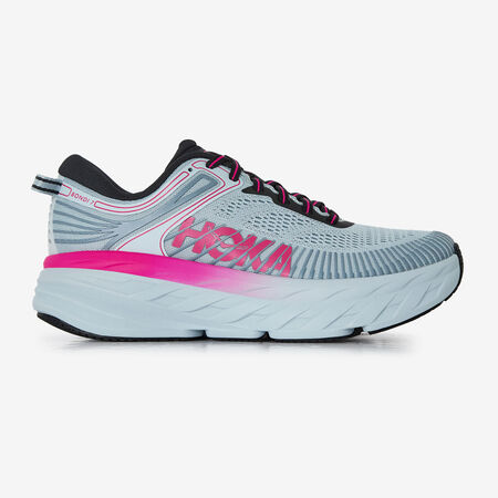 HOKA BONDI 7 GRIS/ROSE FEMME