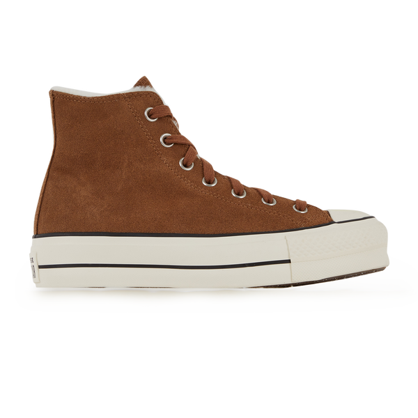 CONVERSE CHUCK TAYLOR ALL STAR LIFT HI SUEDE BROWN SNEAKERS