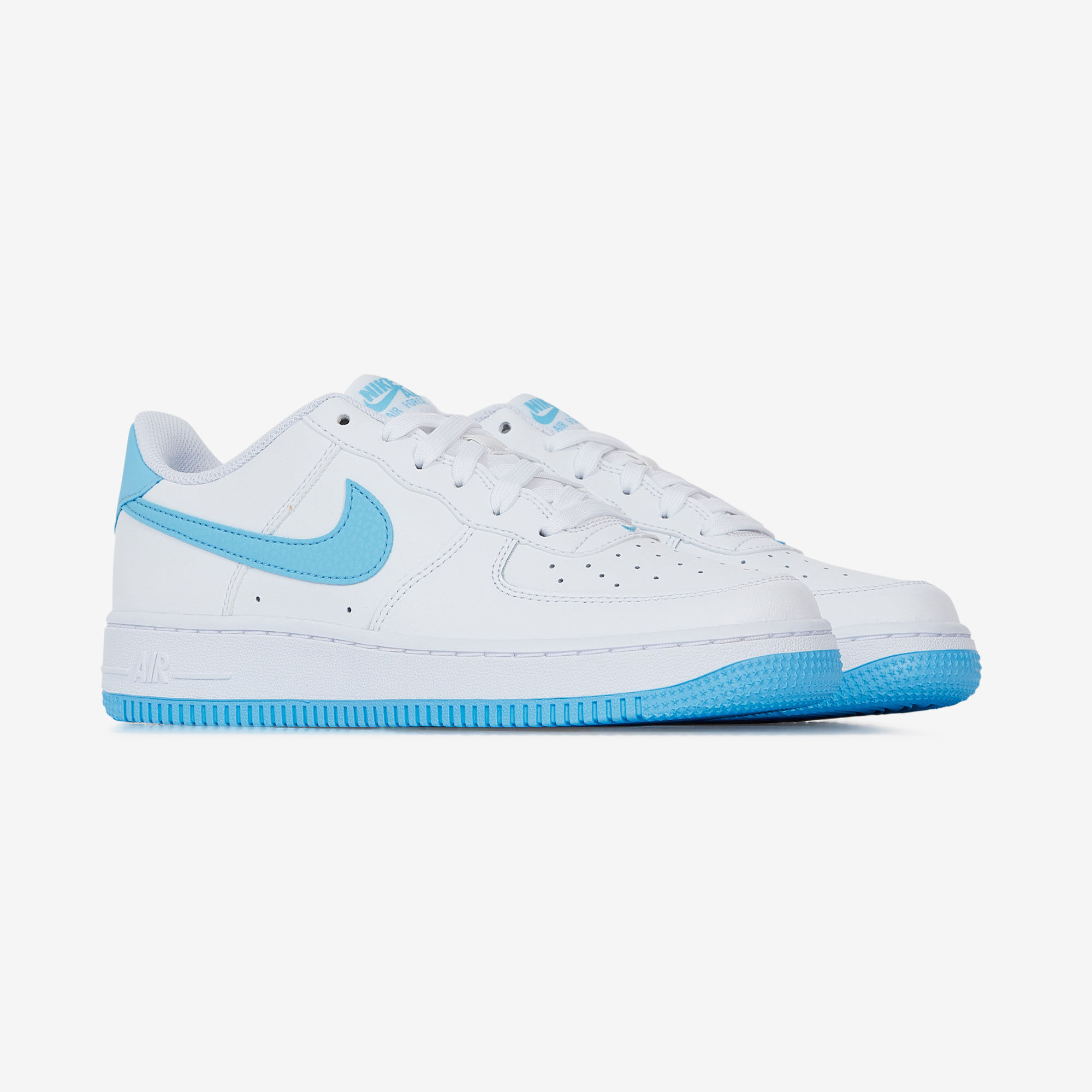 NIKE AIR FORCE 1 LOW BLANC BLEU SNEAKERS KIDS Courir