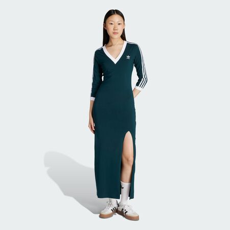 ADIDAS ORIGINALS Robe maxi Adicolor Classics 3-Stripes Aurora Ivy / White FEMME