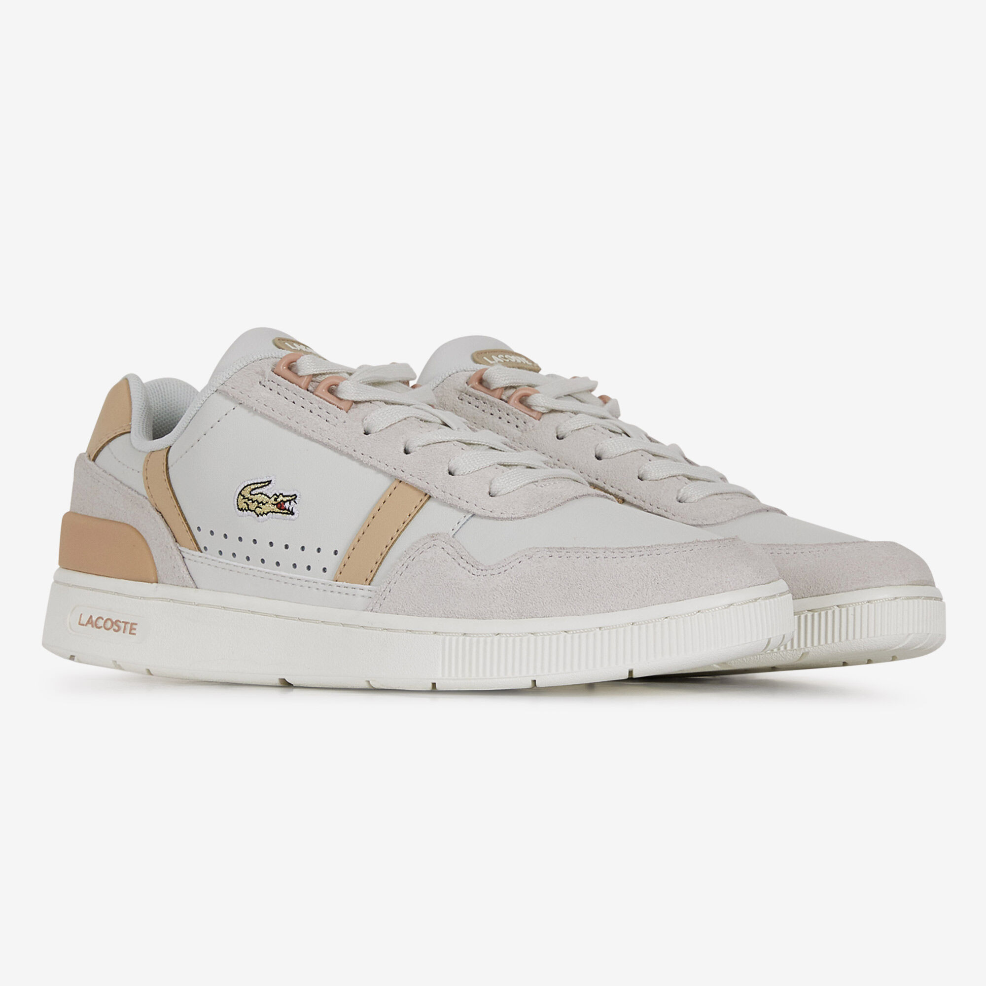 LACOSTE T CLIP BEIGE BROWN SNEAKERS WOMEN Courir