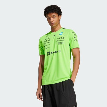 ADIDAS PERFORMANCE T-SHIRT SET UP MERCEDES - AMG PETRONAS FORMULA ONE TEAM Solar Green / Black HOMME