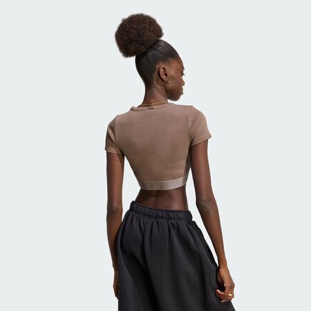 ADIDAS ORIGINALS ESSENTIALS RIB TEE WASHED Earth Strata WOMEN