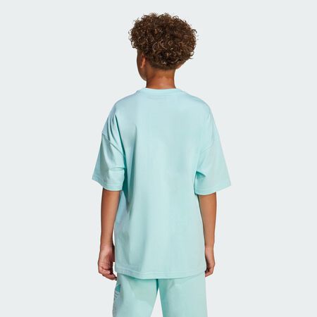 ADIDAS ORIGINALS T-shirt Trèfle Oversize Semi Flash Aqua JUNIOR