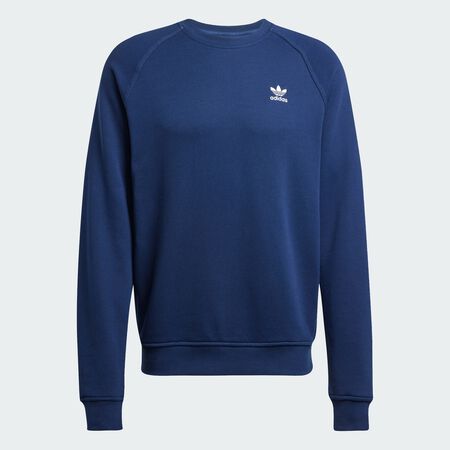 ADIDAS ORIGINALS Trefoil Essentials French Terry Crew Sweatshirt Night Indigo MEN