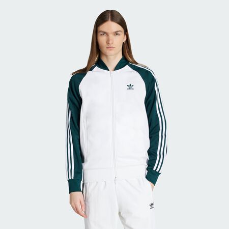 JACKET FZ SUPERSTAR : BLANC/VERT