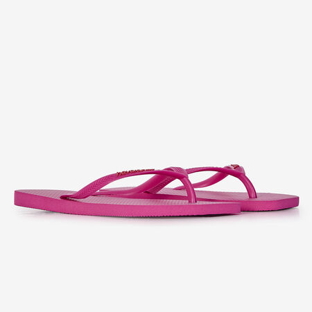 HAVAIANAS SLIM SQUARE LOGO POP UP ROSE FEMME