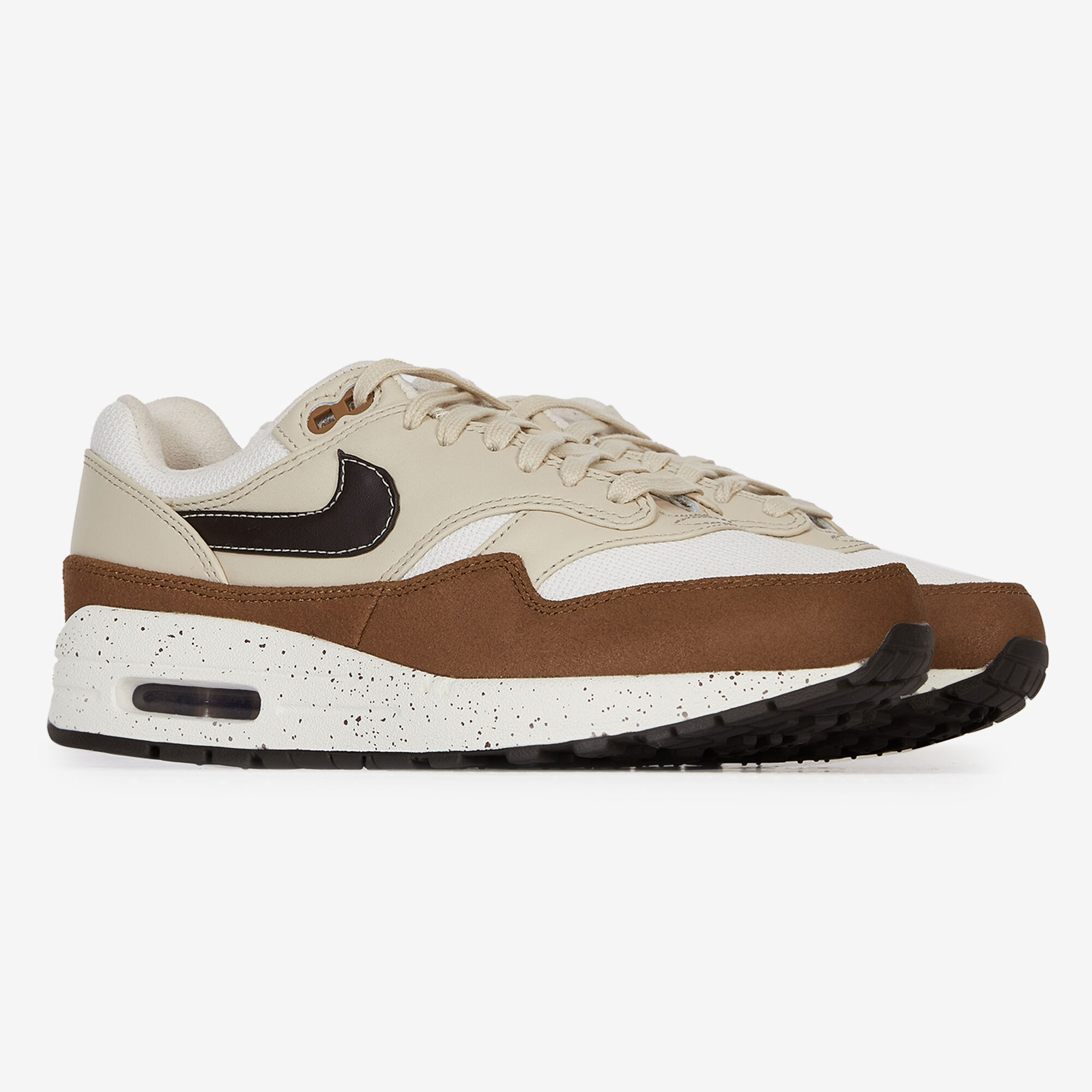 NIKE AIR MAX 1 SNEAKERS FEMME BLANC MARRON BEIGE LACETS Courir