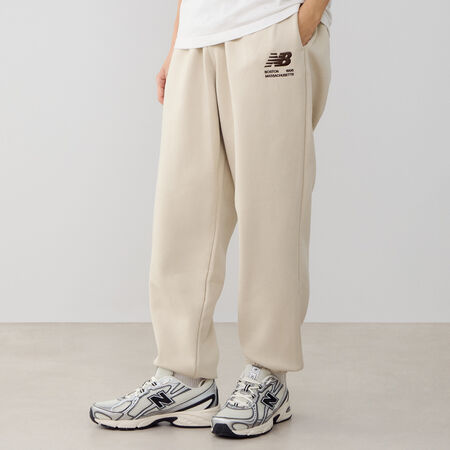 NEW BALANCE PANT JOGGER BOSTON LOGO BEIGE/BROWN MEN