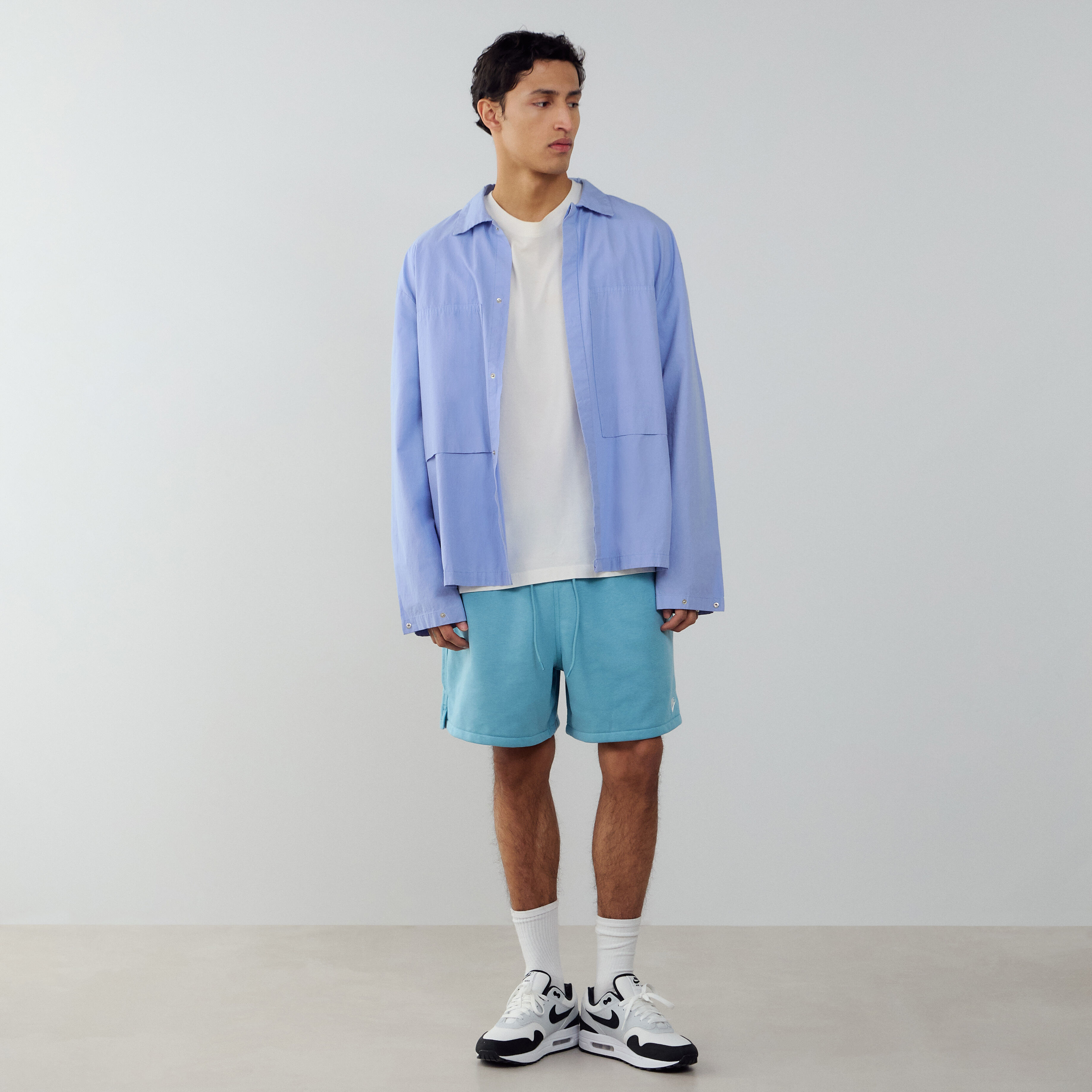 Short Club Fleece Flow  Bleu/blanc