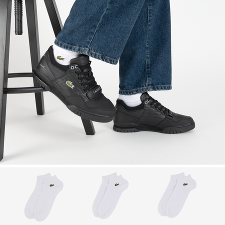 LACOSTE CHAUSSETTES X3 QUARTER LOGO BLANC MEN